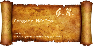 Gangetz Míra névjegykártya